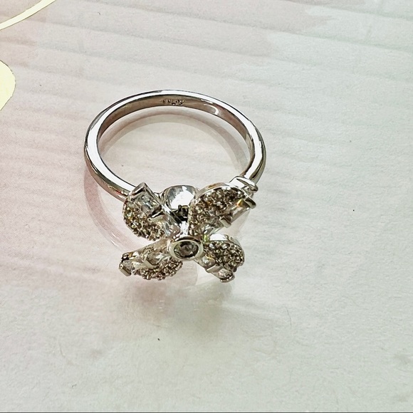 Windmill Fancy Fidget Spinner Crystal CZ Rotating Silver Ring Resizable - Picture 4 of 6